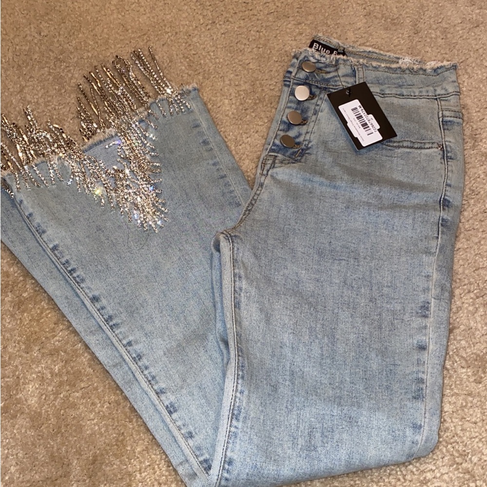 Capris with fringe